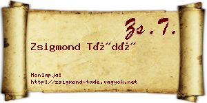 Zsigmond Tádé névjegykártya